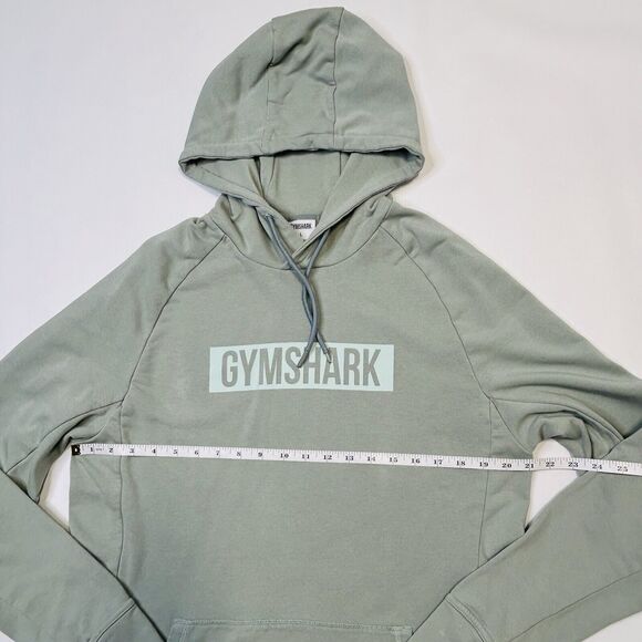 Gymshark Hoodie Mens Large Green Logo Pullover Outdoor Athleisure Gym Running - Picture 7 of 13